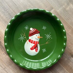 Snowman pie dish